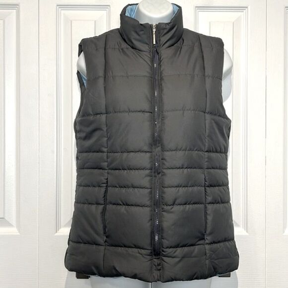 Isaac Mizrahi Grey Quilted Zip Up Vest Size M - Picture 1 of 11